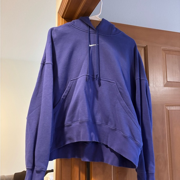 Nike Tops - Nike Purple Pullover Hoodie with Black Swoosh Tag